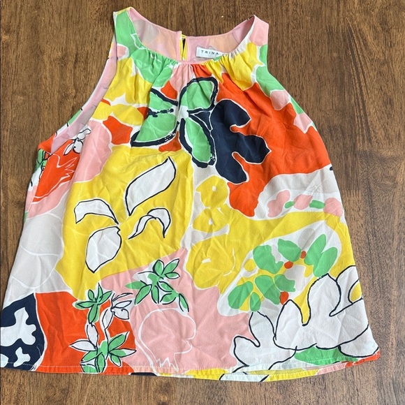 Trina Turk Tops - Trina Turk Pink and Green Floral Top